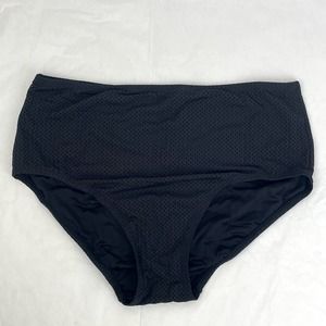 Andie Swim Womens High Waisted Bikini Bottoms XXL Swimsuit Eyelet Black NWT